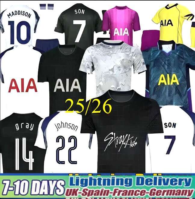 25 26 Fan Version MADDISON SON WERNER Soccer Jerseys2025 2026 KULUSEVSKI 2026 VELIZ VAN DE VEN Football Kits Shirts Men Kids Goalkeeper Pre Match Tottenham Jersey