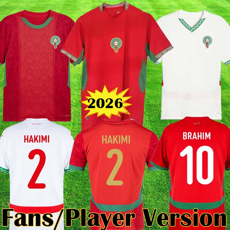 2026 Morocco soccer jerseys 2025 home away 25 26 27 maillot de foot BRAHIM HAKIMI MAZRAOUI AGUERD AMRABAT OUNAHI RAHIMI EL KHANNOUSS Africa Cup football shirts S 4XL
