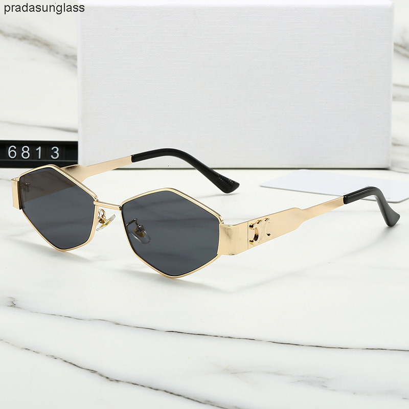designer sunglasses for women men luxury new metal high-end feel women's personality diamond-shaped small frame glasses 6813 celines E7NF 8VTH