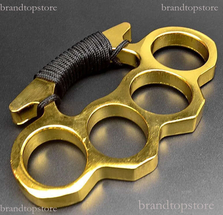 Strong Thick Metal Brass Knuckle Dusters with Rope knuckle dusters self defense Self Defense Personal Security Women and Men Self-defense Tool-PF02