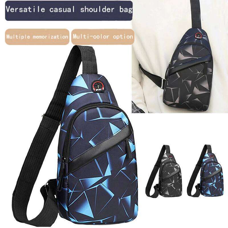 Unisex Square Chest Bag - Korean Style Camo Sling Pack Oxford Canvas Crossbody Purse for Men/Women