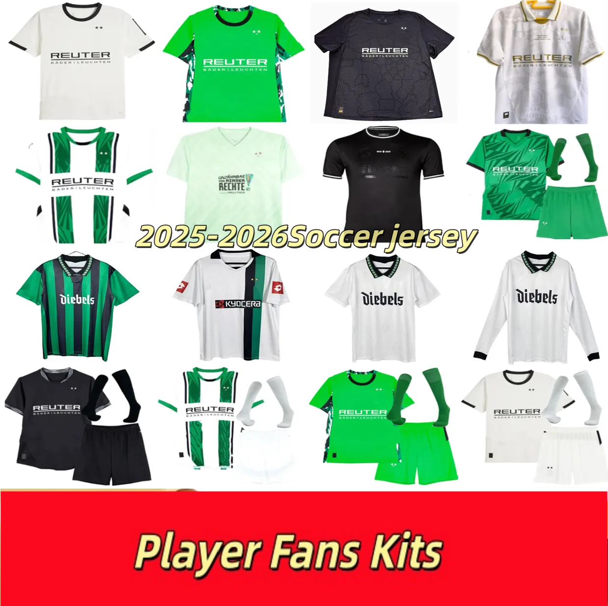2025 2026 Borussia Monchengladbach soccer jerseys Gladbach KLEINDIENST PLEA HONORAT HACK THURAM ITAKURA STOGER REITZ FUKUDA men kids survetement football