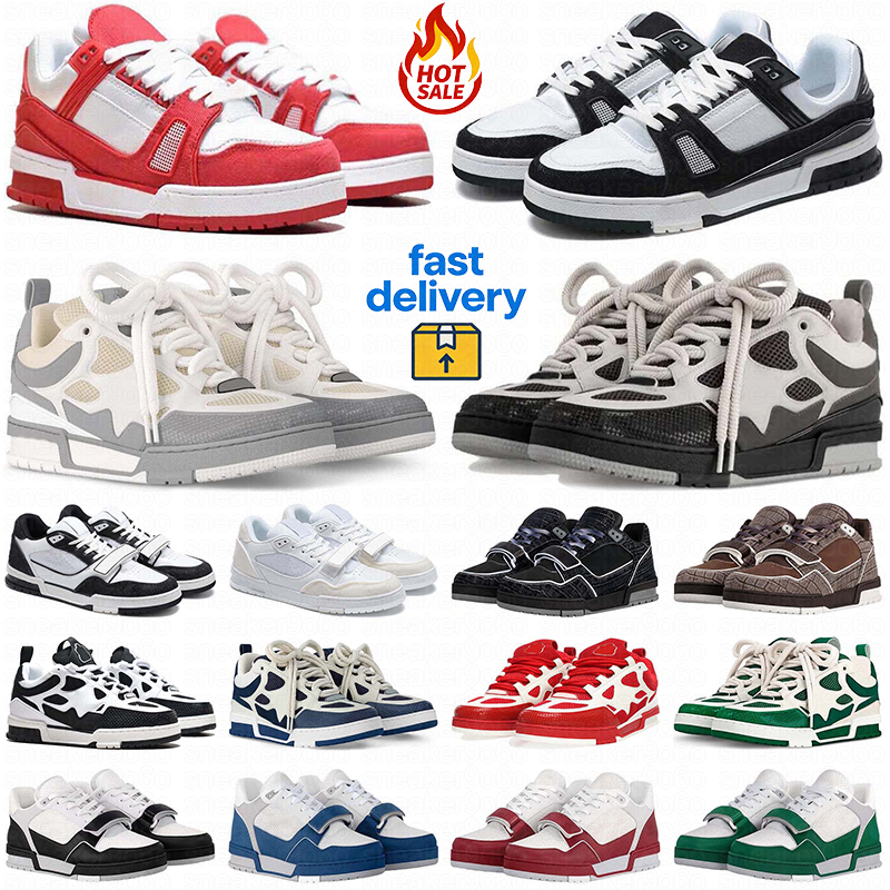 Designer skate shoes for mens womens platform sneakers luxury casual chaussures outdoor recreation daily outfit black white red pink sports trainers