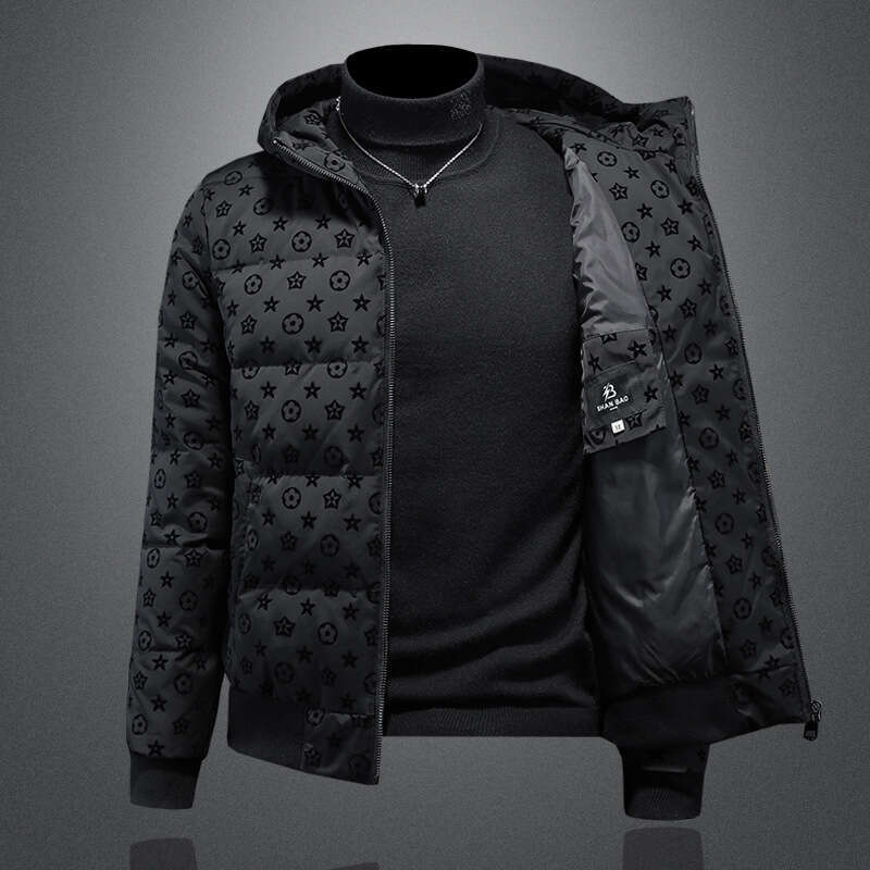 Winter New Men's High-Quality 90 White Duck Hooded Down Jacket European Style Warm Casual Coat Y9986