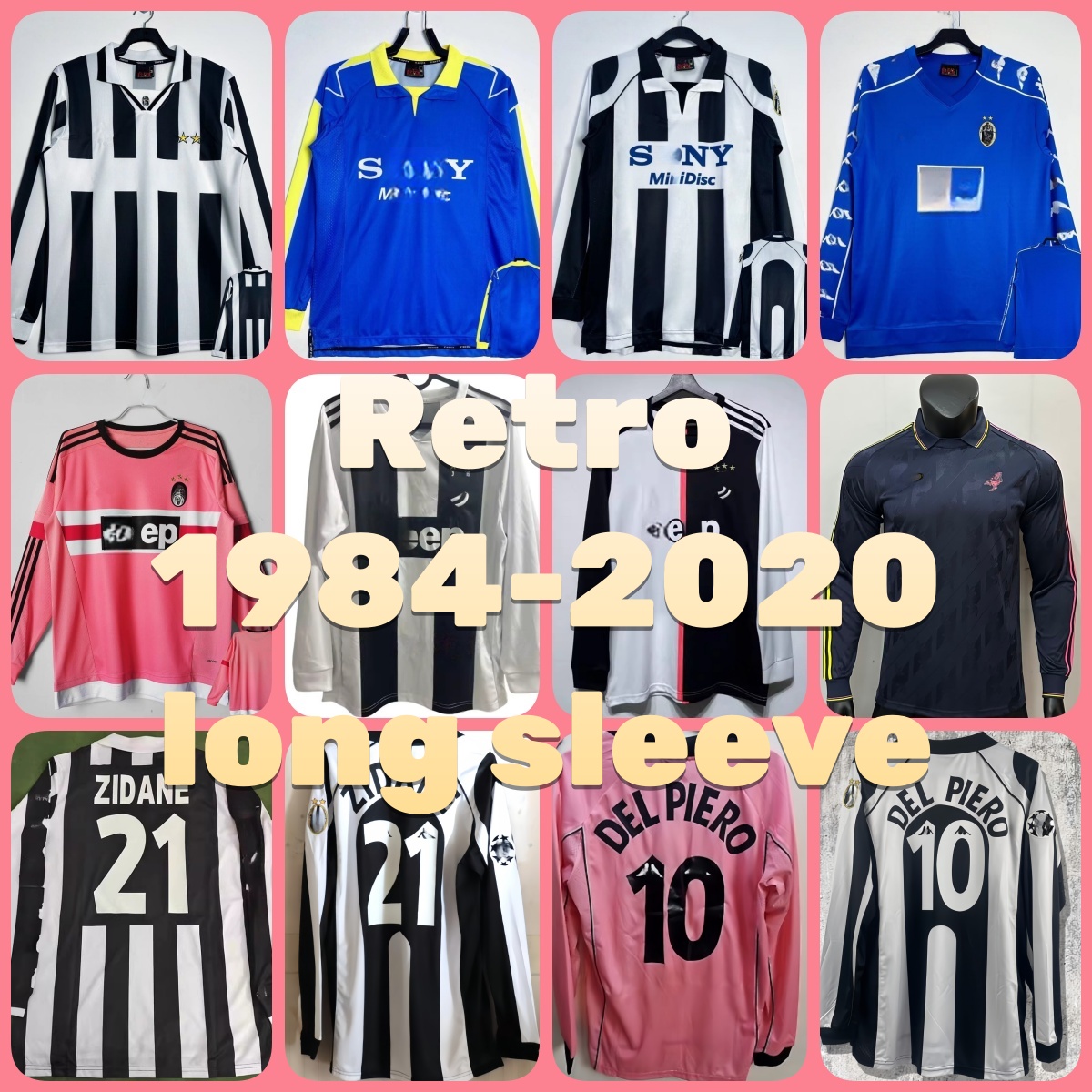 JuVEntUe s Retro soccer jersey football long sleeve JUvEs Vintage DEL PIERO PIRLO Marchisio INZAGHI 84 96 98 99 02 04 05 11 15 16 19 20 RonAL Do ZIDANE POGBA Conte uniforms