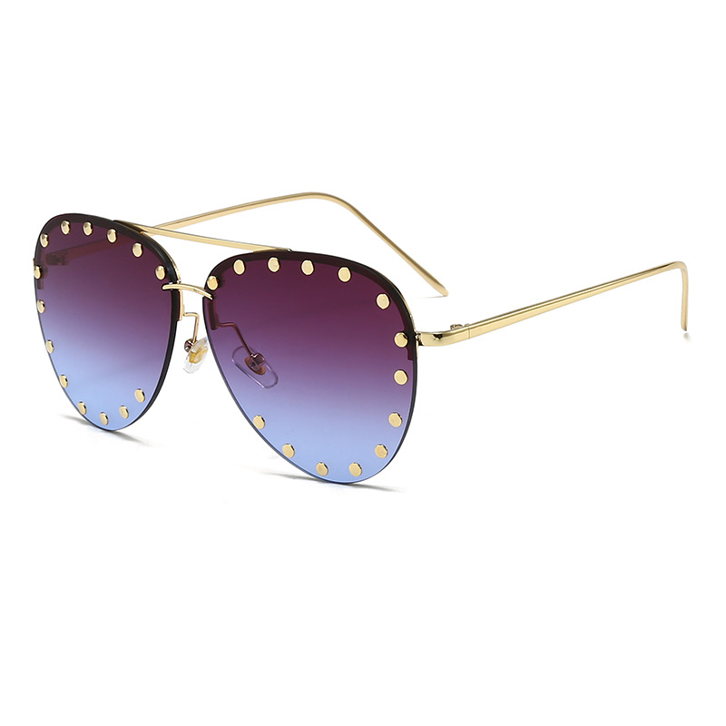 Designer Sunglasses Men Women Sunglasses Polarized Sunglasses Metal Rivet Double Beam Sunglasses Luxury Goggle Pilot Alloy Frame UV400 Eyewear K709