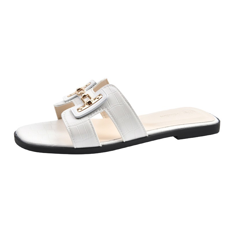 New free shipping designer slippers for womens flat slippers black white brown Fashionable and versatile Beach flat sandals for casual wear