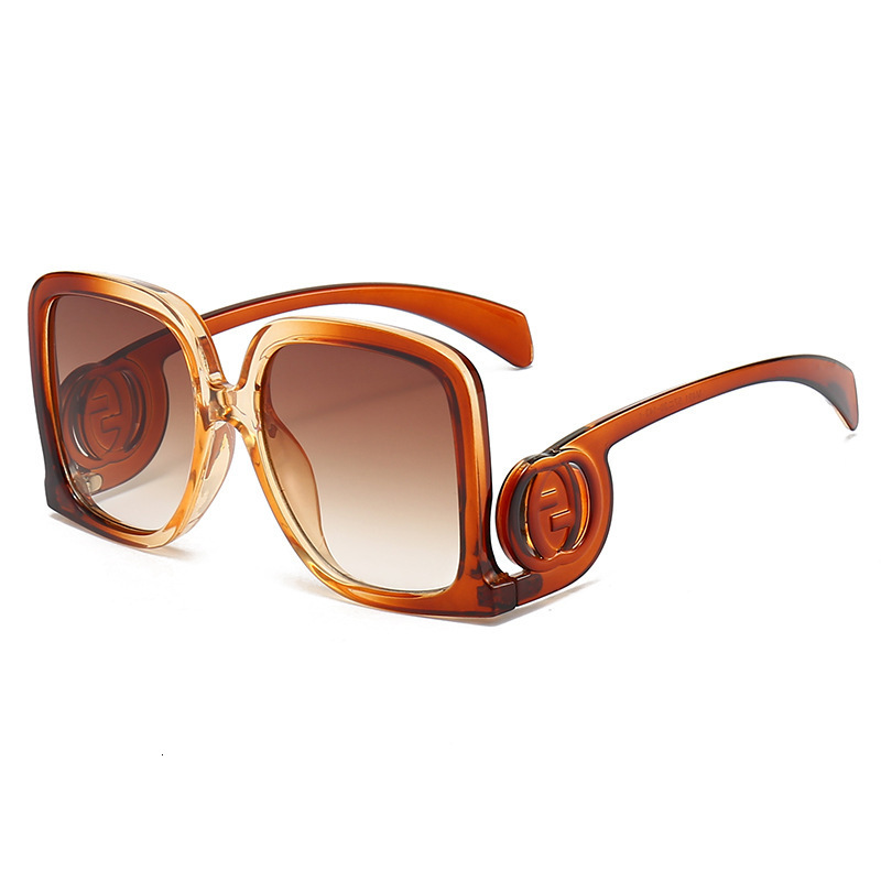 New Fashion Square Large Frame Personality European and American Runway Luxury High-end Ins Internet Celebrity Same Style Sunglasses Trend