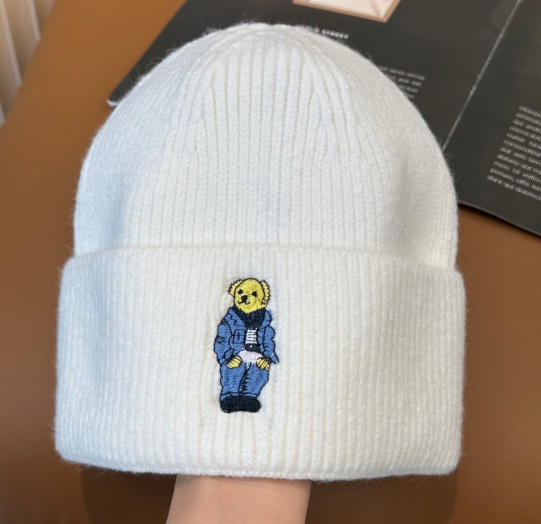 Classic designer beanie hat new winter mens wool hat luxury warm fit knitted hat letter soft cashmere street fashion little bear beanie hat