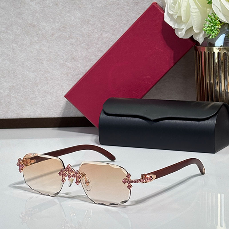 Fashion luxury womens sunglasses CT01609 frameless personalized lenses with metal design outdoor super cool dressing style glasses UVA100%