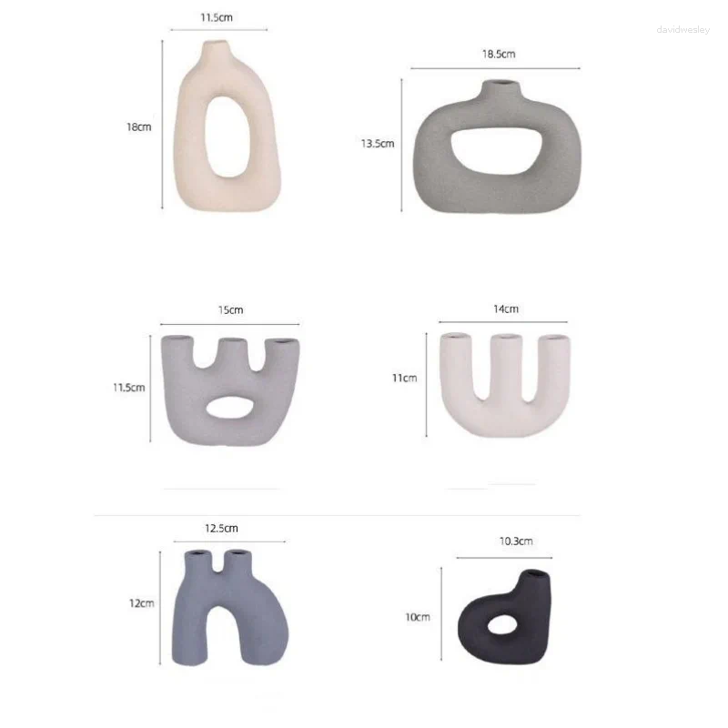 Candle Holders Ceramic Holder Flower Vase Candlestick Candelabrum Geometric Hollow Floral Art Decorations Home Decoration Accessories XJ260305