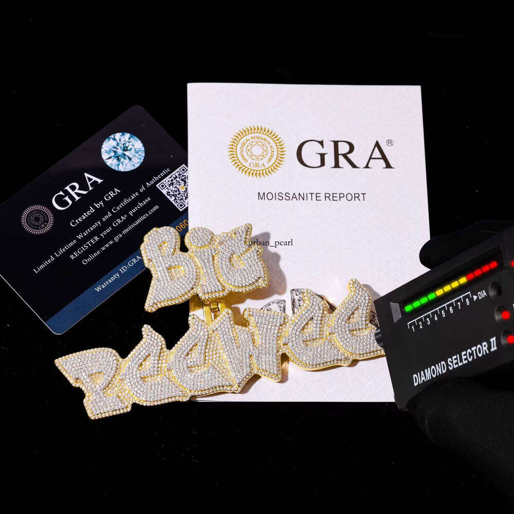VVS D Custom Jewelry 925 Silver Iced Out Pass Moissanite Test Platinum Premium Personalized Moissanite Pendant Hip Hop