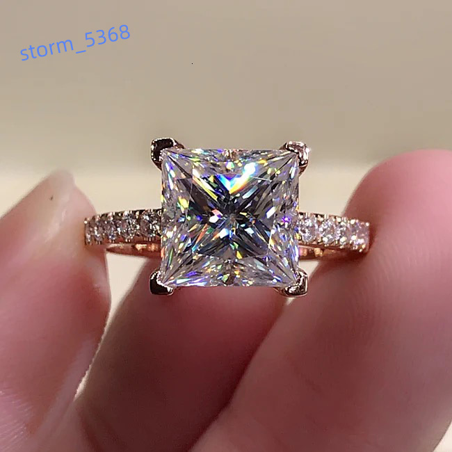 Custom Design Women Ring 14k White Gold 20ct square Moissanite With Certificate Beautiful Ring