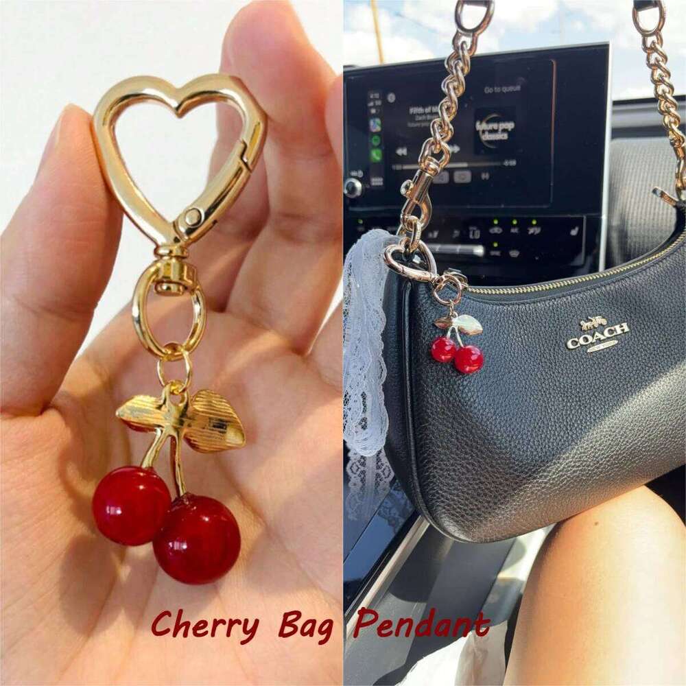 DIY Blossom Bag Charm Women's Accessory Keychain with Heart-Shaped Design Handmade Hair Accessories Cherry Pendant XJ260106