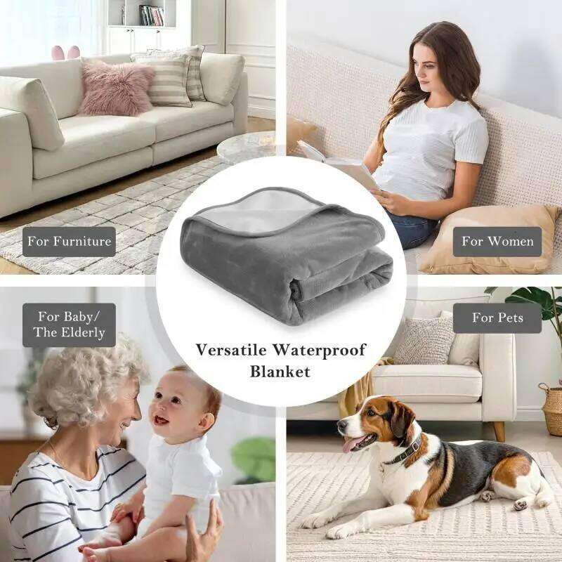 Waterproof Blanket Sofa Couch, Water Resistant BlanketReversible Leakproof Bed Cover for Adults Elderly Pets 26N0106 - view 4