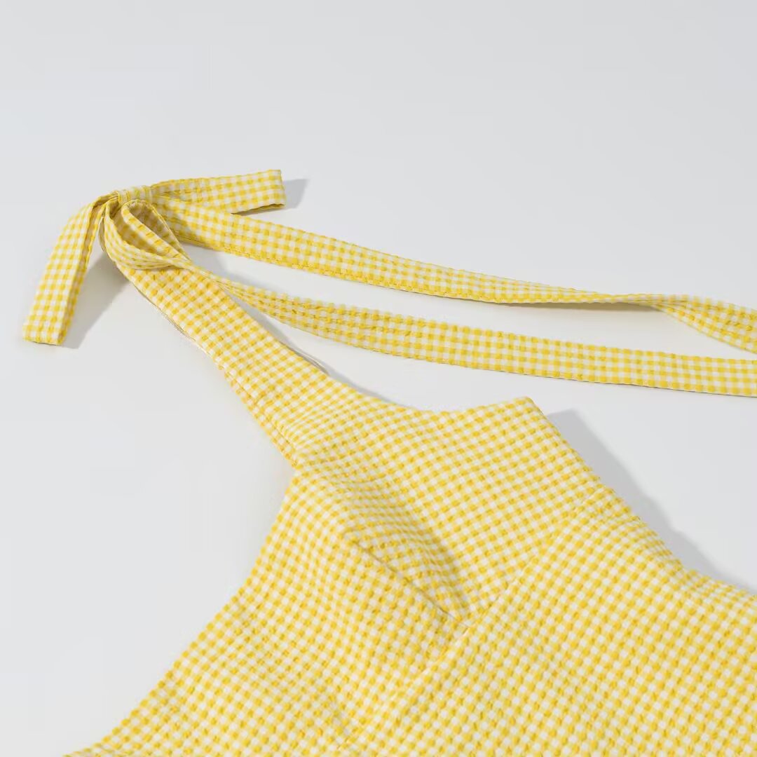 hot Free delivery women dress New fashionable women dress with bowknot and small checkered pattern