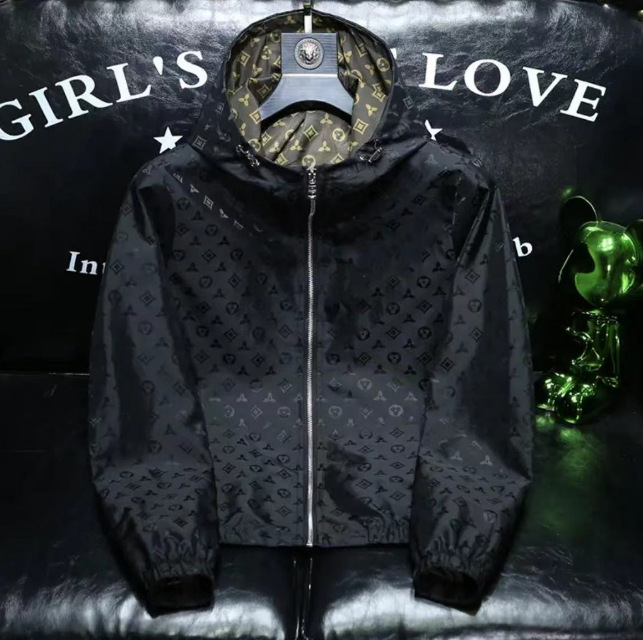 Luxury Jacket 2026 Spring New Men's Hooded Print Jacket, European Style Zip-Up Casual Coat, Slim Fit Trendy Bestseller Outerwear