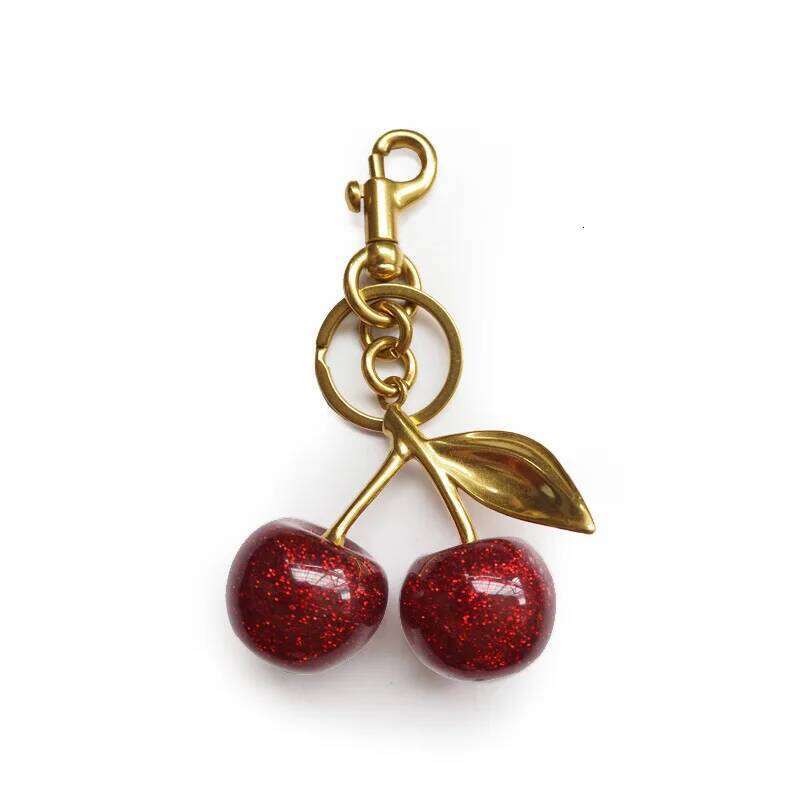 Cute Bags Purse Charm Adorable Fruit Fashion Key Ring Vibrant Red Cherry Keychain Gift for Girls XJ260106