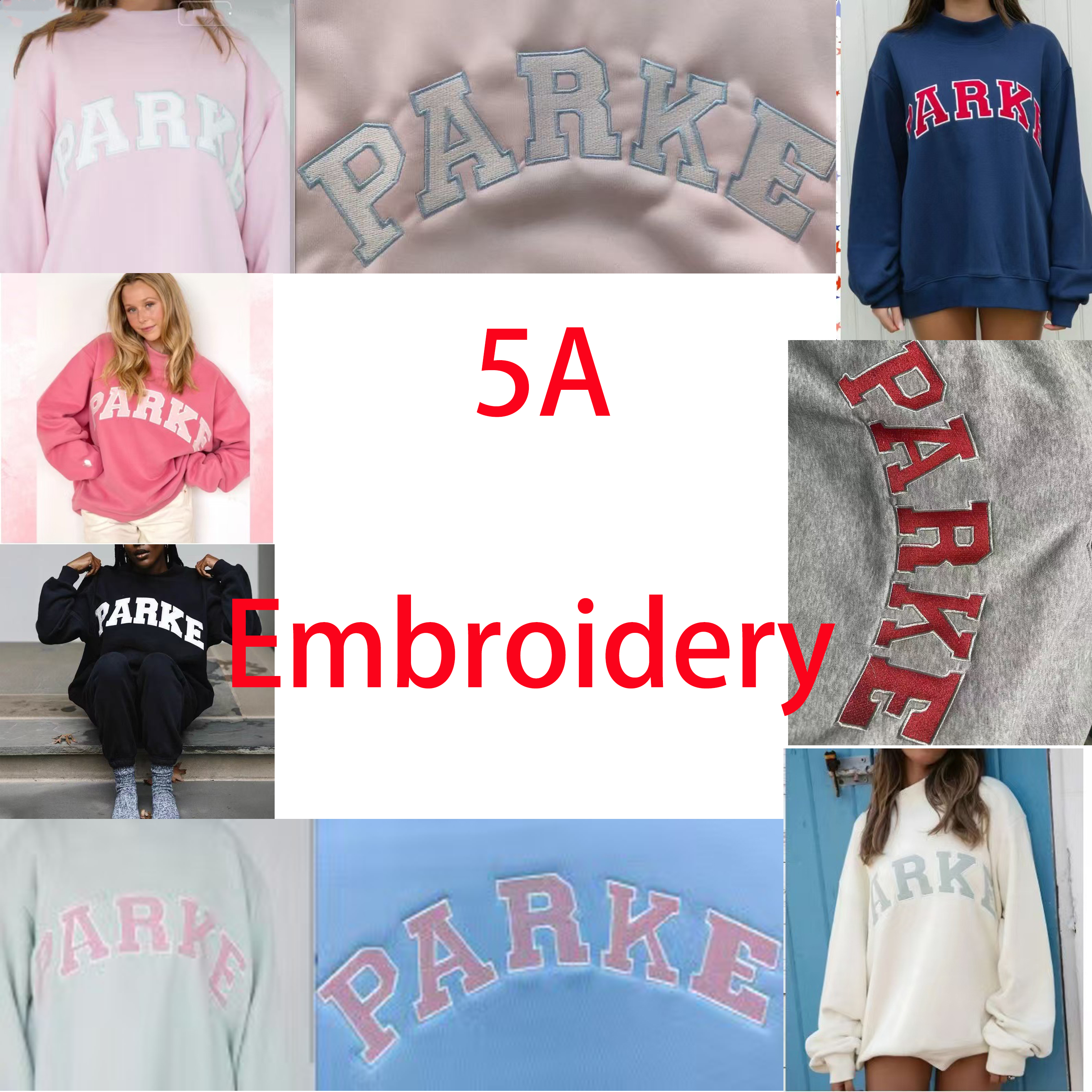 5A Embroidery Luxury Pakre Women Designer Hoodies PinkPalm Oversized Sweatshirt High Quality Fleece Pullover Aesthetic Loose Fit Streetwear Hoody
