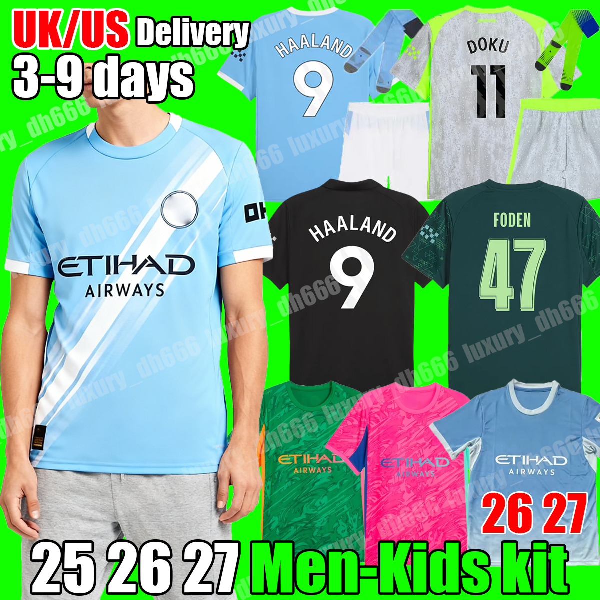 4XL 25 26 27 MAnChEsTeR city soccer jersey HAALAND FODEN RODRIGO man city football jersey DOKU DE BRUYNE third goalkeeper long sleeve men kids kit football shirt Top