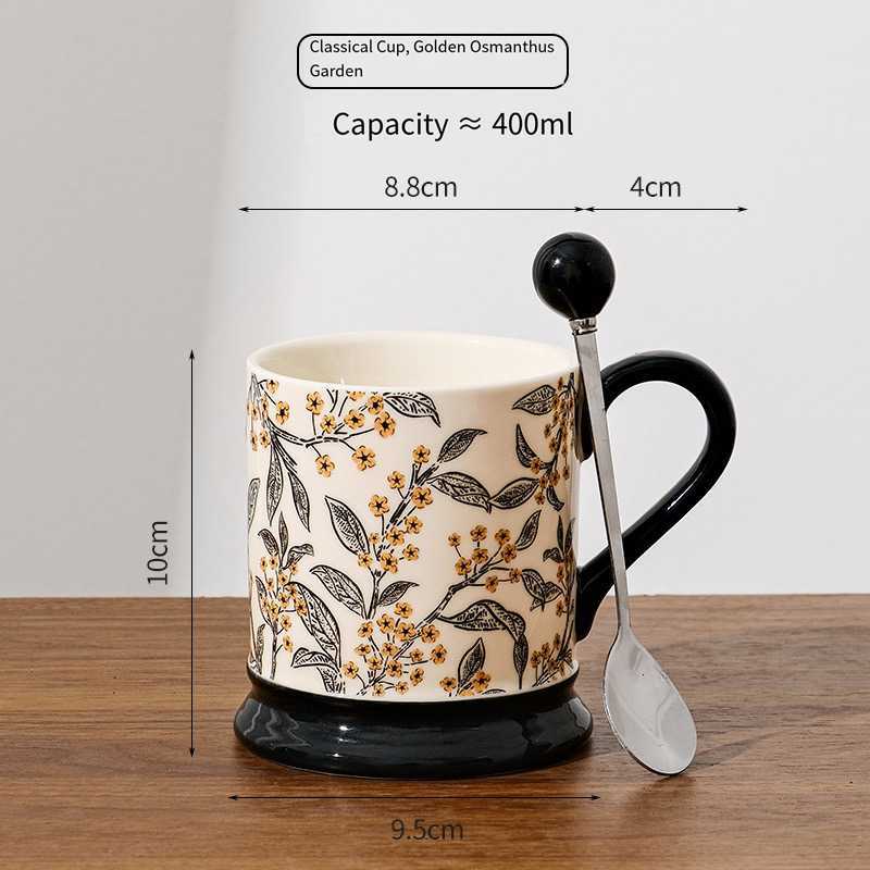 Luxury Elegant European Style Ceramic Mug Luxury Bone China Coffee Cup Breakfast Milk Cup Mosaic Design Brand Gift Box Y250913