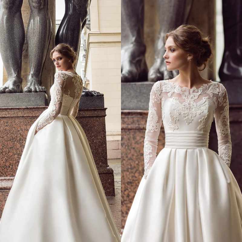 Silk Lace Long Sve Wedding Dr 2025 New Sle Small Train Summer Wedding Gown mid Waist Chinese Production
