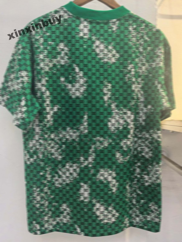 xinxinbuy Men designer Tee t shirt 2026 Double letters jacquard fabric knitted fabric short sleeve women gray white black red green M-2XL
