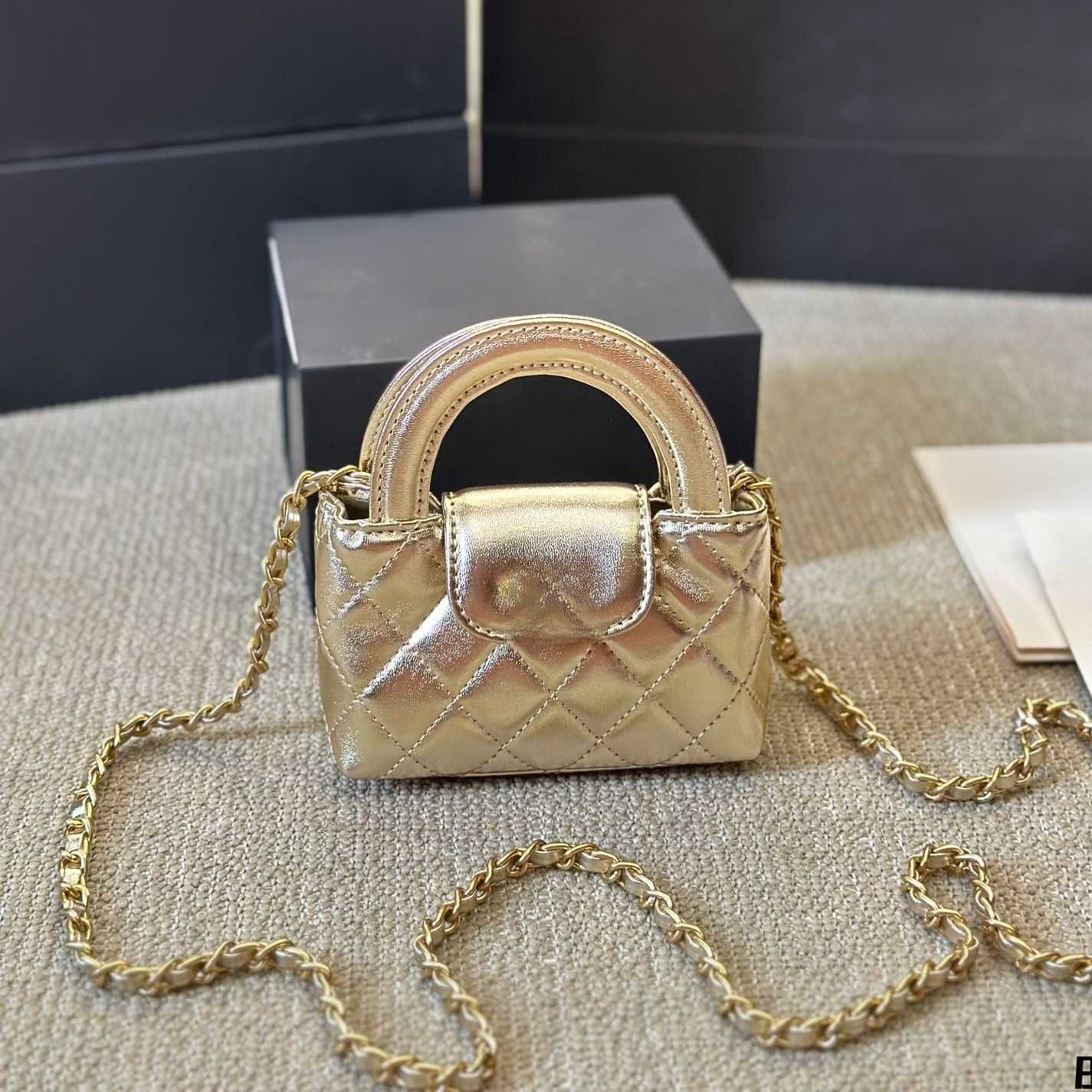 Evening Bags Mini Cute Kel Handbag Girls Designer Purse Shoulder Bag Luxury Leather Check With Gold Buckle Detachable Chain Cross