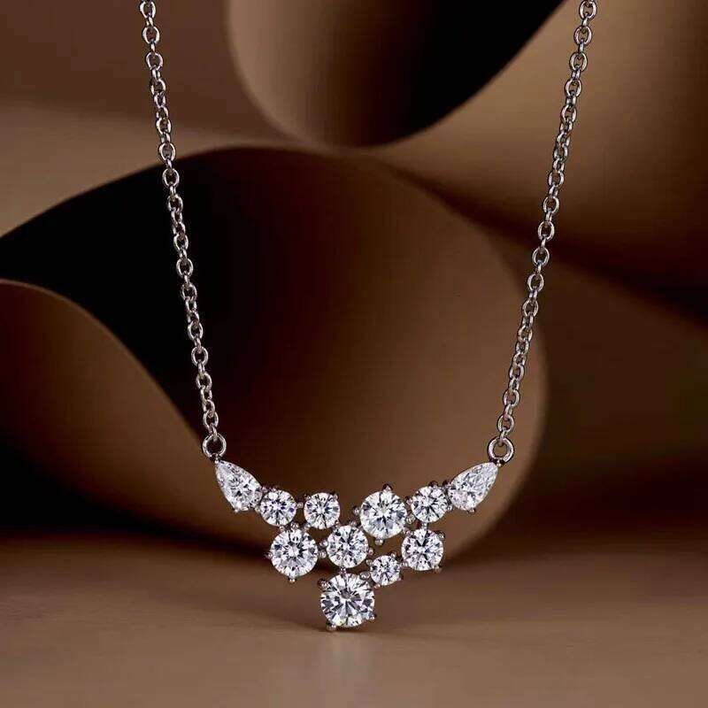 Cubic Zirconia Necklace for Women Wedding Party Aesthetic Female Neck Accessories New Fashion Jewelry