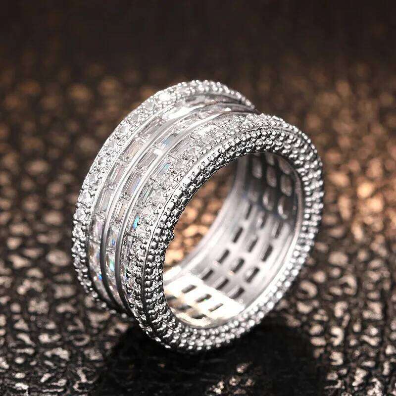 Gorgeous Cubic Zirconia Ring for Women Female Luxury Fashion Wedding Band Accessories Stylish Fing Jewelry