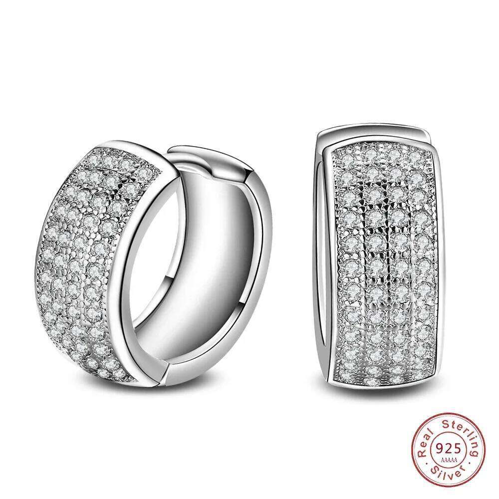 Double Star Cz Earrings for Women Pendiente Plata 925 Silver Needle Stud Earring Forwedding Jewelry Boucle D'oreille Brincos
