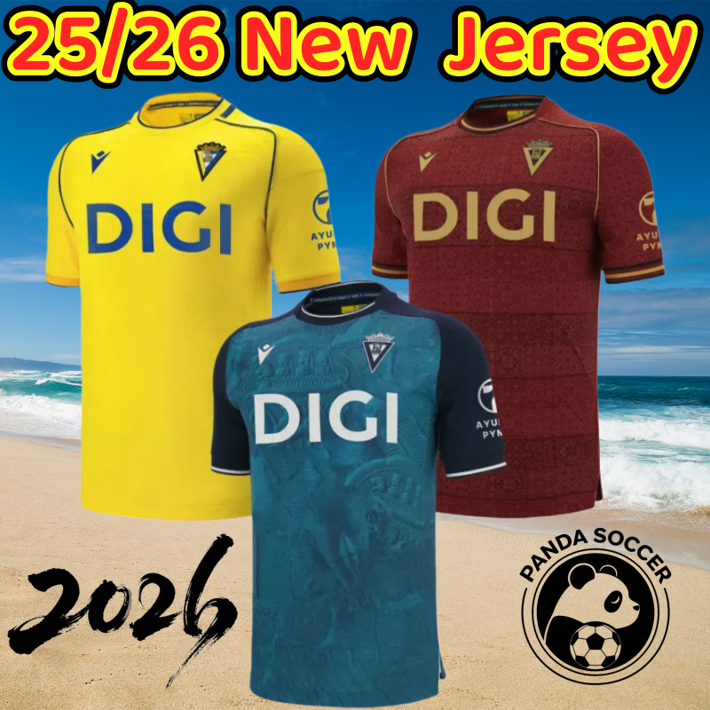 25 26 Cadiz CF Soccer Jerseys 2025 2026 Carnival LOZANO LUCAS MABIL FALI R. ALCARAZ ALARCON A. NEGREDO BLANCO Home Away Football Shirts