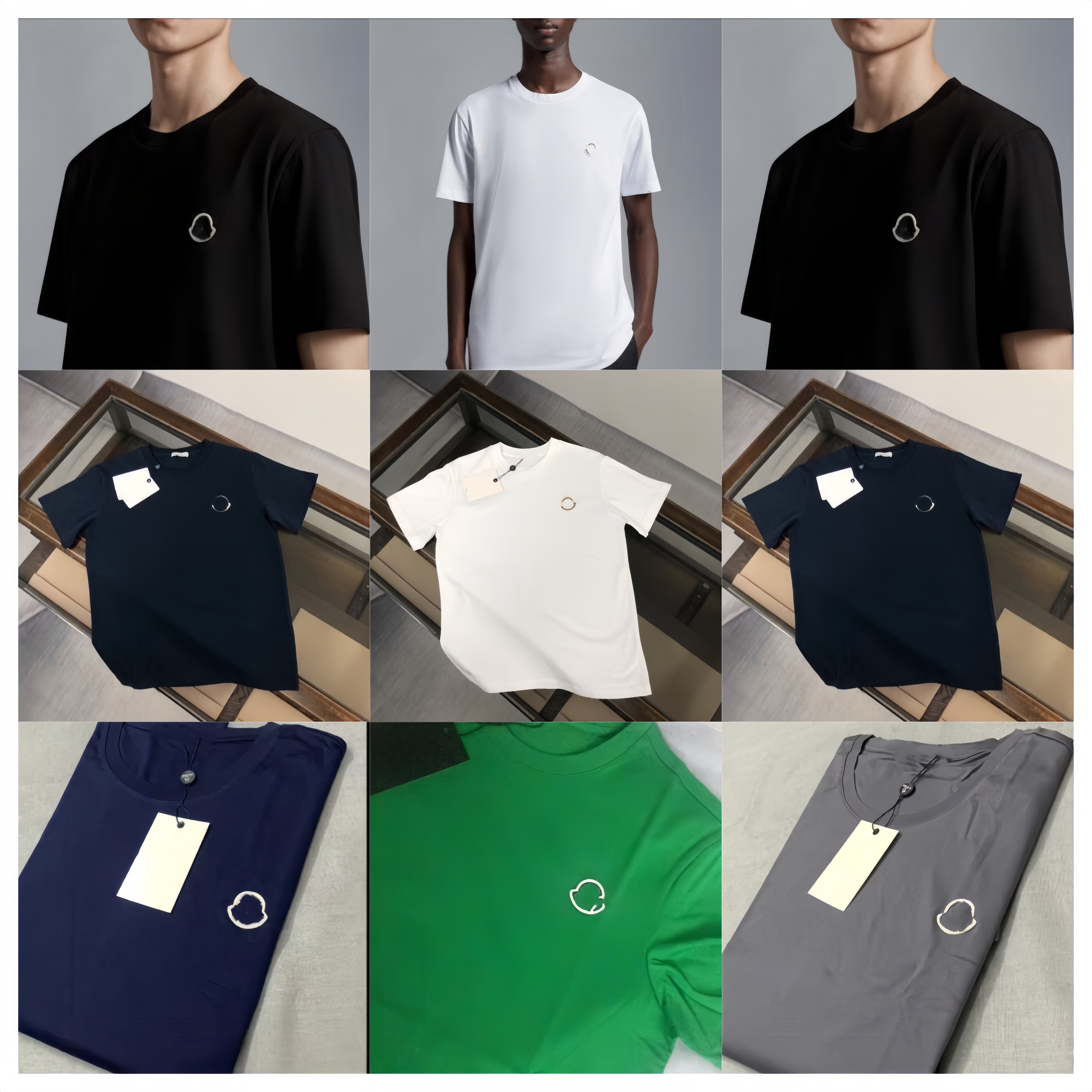 MON Tee T Shirt with Logo Brand Tees T-shirt Cotton Summer Half Sleeved Couples Tees T-shirt Designer Brand Boy Man Men