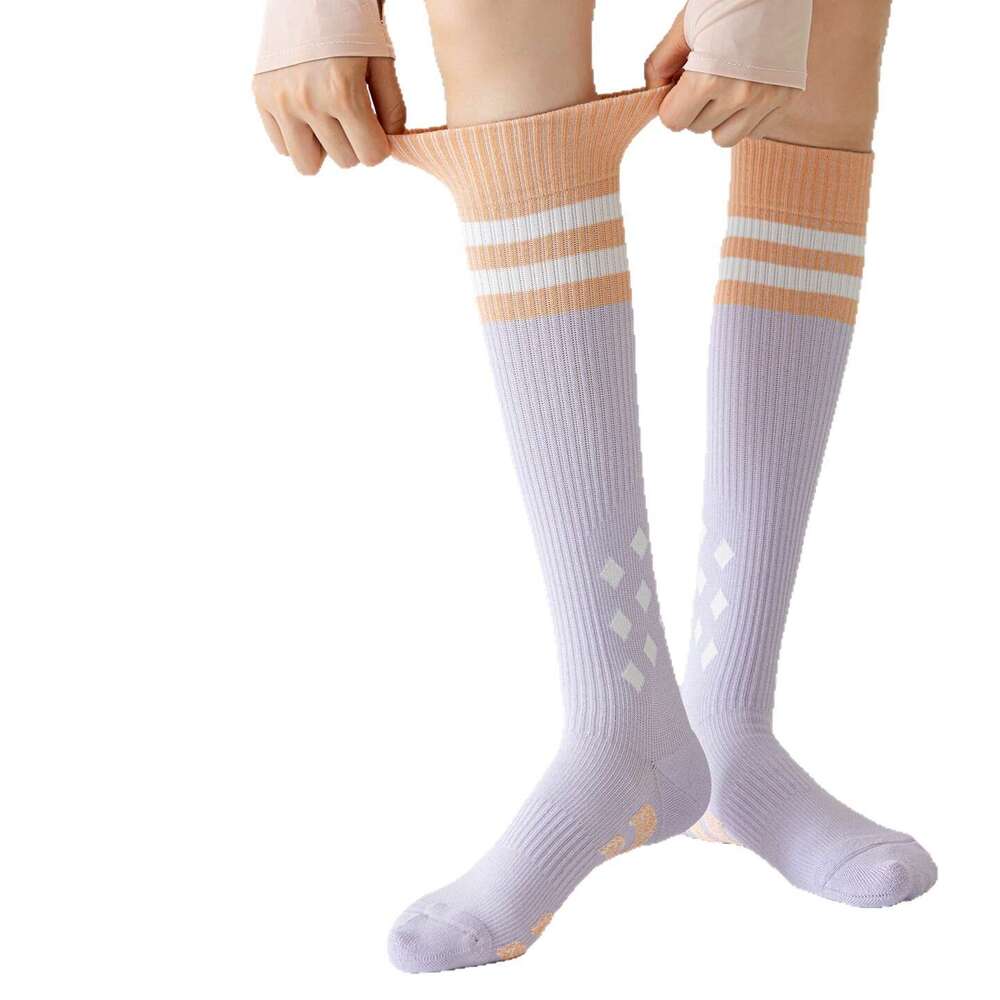 For Women Professional Fitness Sports Running Yoga Dance Seamless Sweat-Absorbing Breathable Compression Long Socks B2