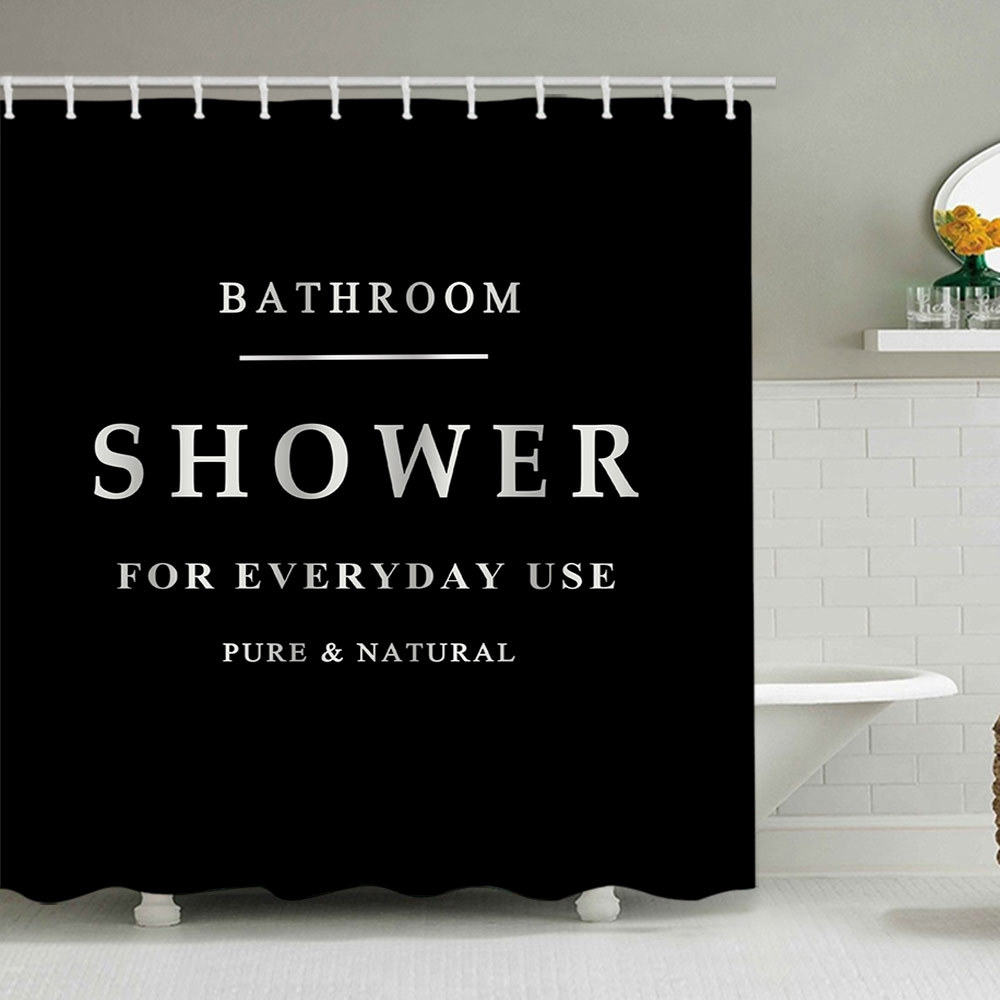 YL-38104 Floral Shower Curtain Set with Watercolor Floral Print Polyester Waterproof Shower Curtain and Bathroom Cover