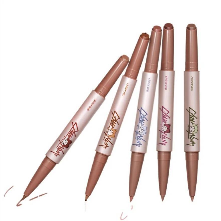 Bestseller Cheeryep Fog Double Head Lipstick Pen Nourishing, Non-Sticky Lip Glaze Matte Lipliner Nude Color Vegan & Cruelty-Free ddmyHappy