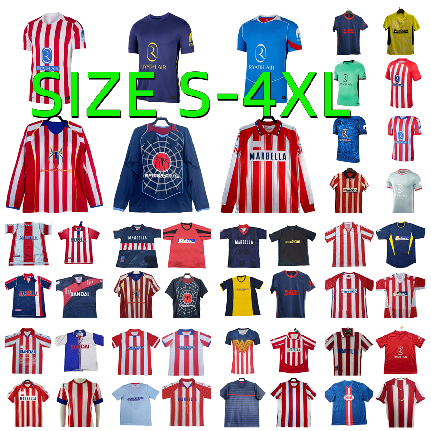 24 25 26 Atletico MadridsS Soccer Jerseys 2025 2026 SUAREZ J.ALVAREZ CORREA 94 95 96 97 98 99 00 11 12 13 14 15 16 17 Simeone GRIEZMANN F.TORRES ALEX B. vintage football shirt