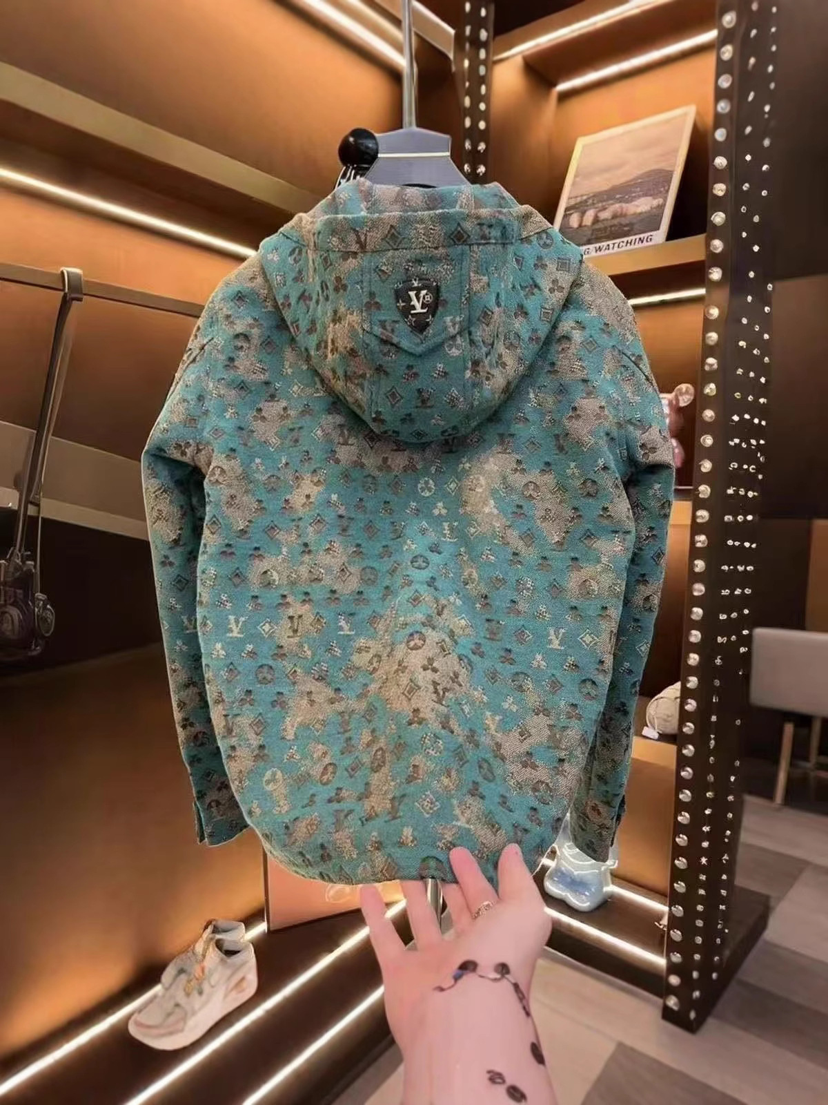 Free Shipping 2026 Spring Autumn New Men's Hooded Jacquard Jacket, European Style Edgy Premium Casual Coat, Light Luxury Streetwear Outerwear