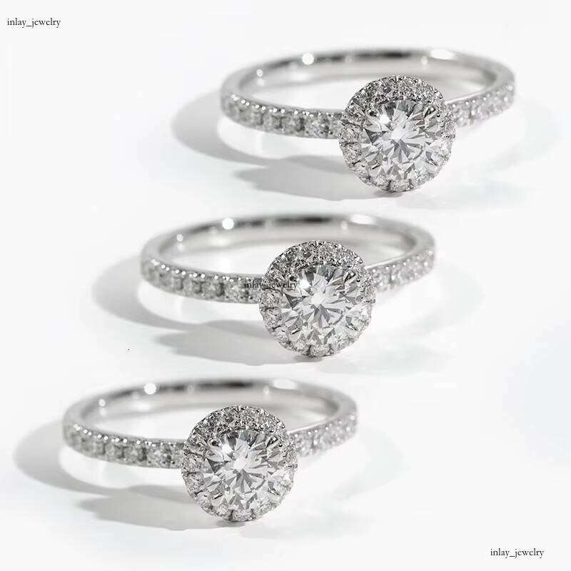 18k White Gold Ring with 0.58ct Round Lab VVS Moissanite IGI Certificate for Women Jewelry Gift