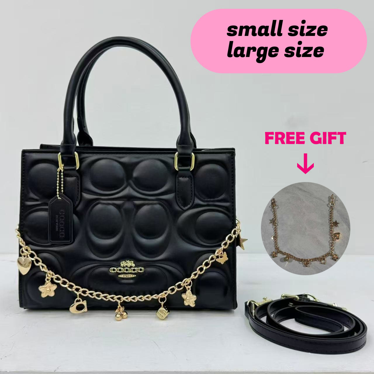 High Quality Maggie Tote Bag Designer Handbag Women Large Maggie Bag Classic Letter Print Leather Shoulder Bag With Chain Charm 2 Sizes