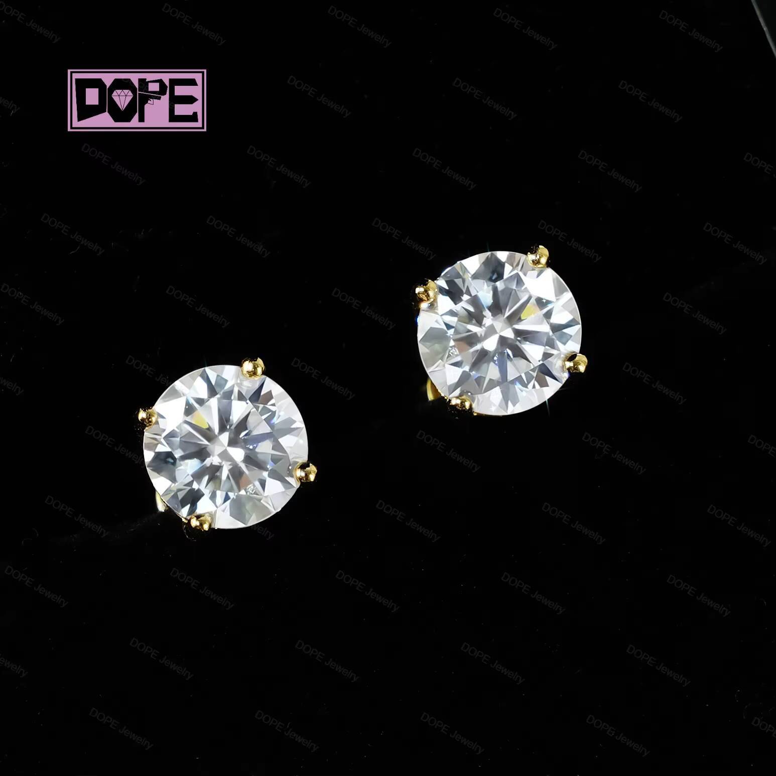 Wholesale Moissanite Earring 925 Silver 14K 18K Gold Plated Jewelry VVS Diamond GRA Certificate Stud Earrings