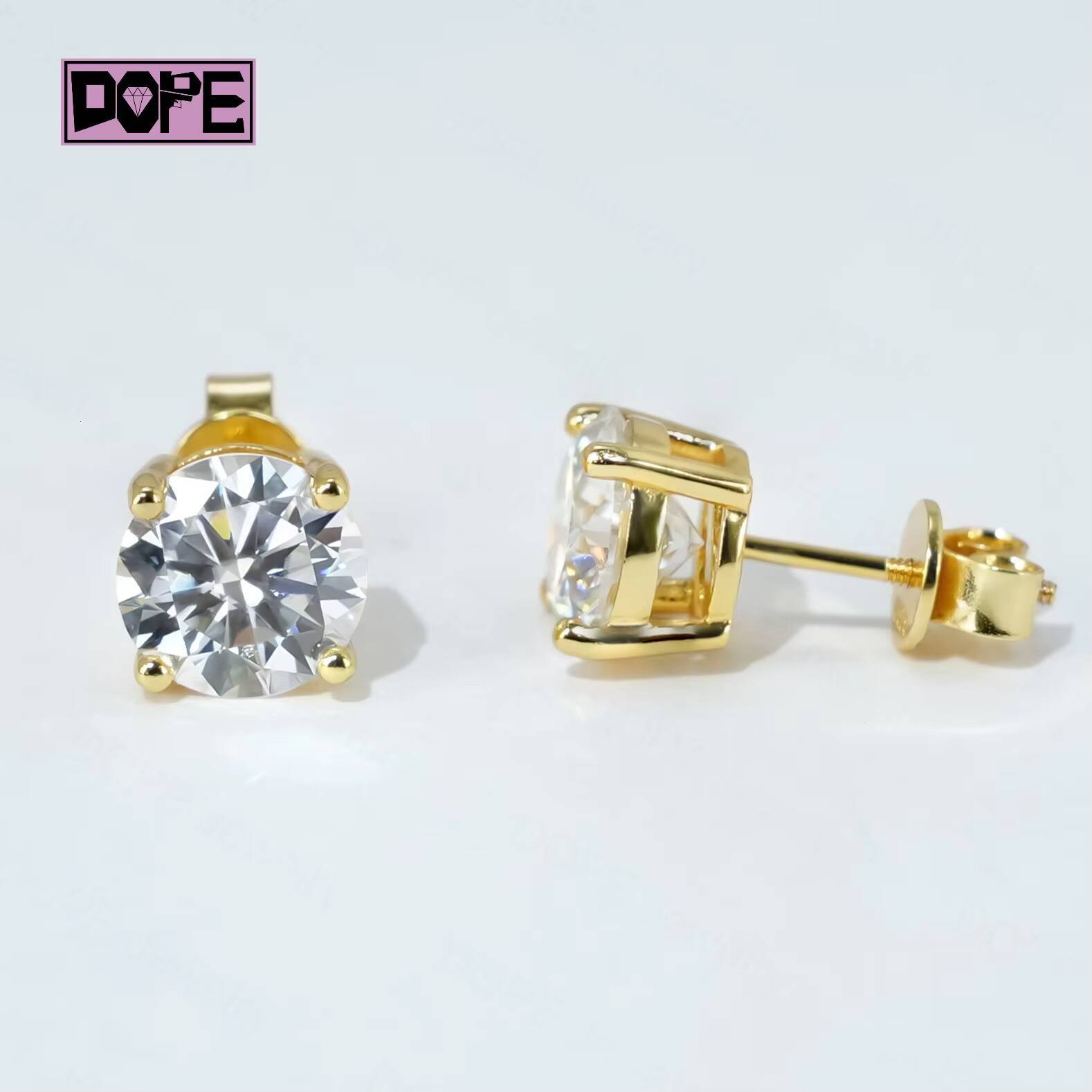 Wholesale Moissanite Earring 925 Silver 14K 18K Gold Plated Jewelry VVS Diamond GRA Certificate Stud Earrings