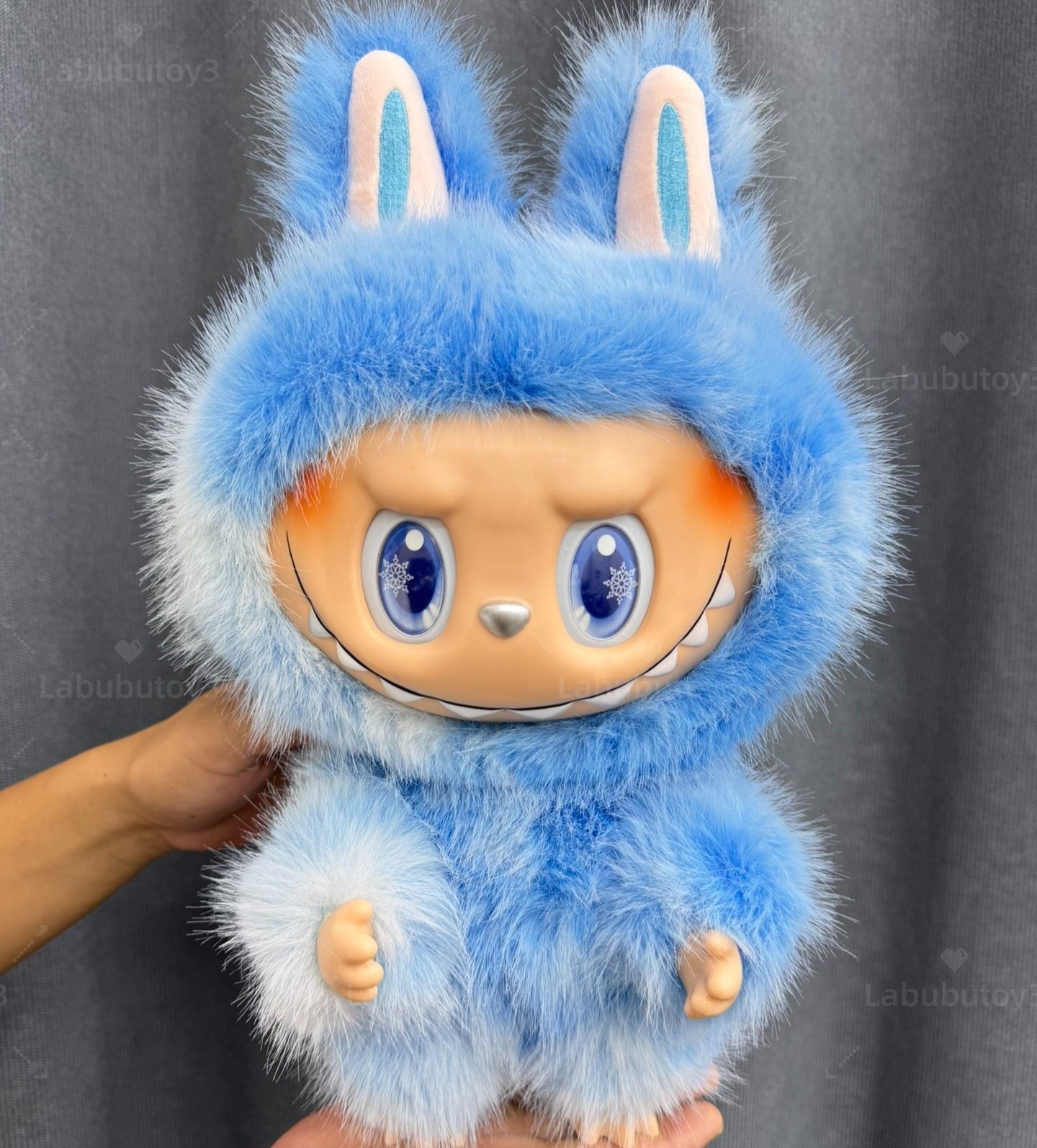 The Monsters 38Cm Purple Labubu Plush Doll Zimomo Angel With Vinyl Face Colourful Fur For Gifts