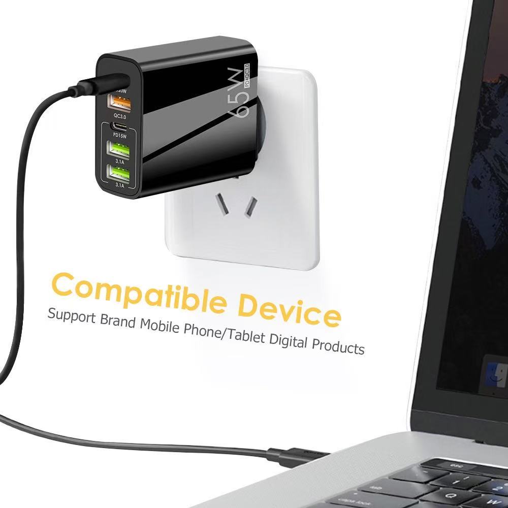 65W USB Fast Charging Type C PD Charger Quick Charger Mobile Phone Power Adapter EU/US/UK Plug For iPhone Xiaomi Samsung Oneplus - view 3