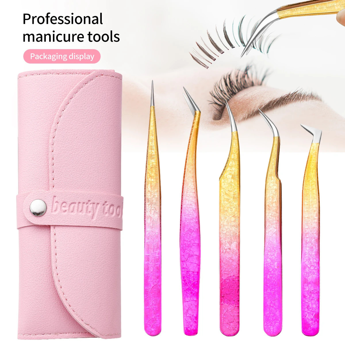 5 Eyelash tweezers Eyelash Extension Tweezers Eyelash Volume Tool Strap Pack Stainless Steel Eyelash Extension Tweezers Sharp Ey 251231