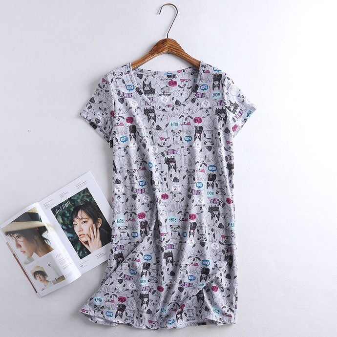 Wholesale summer pure cotton yarn thin short sleeved love three piece set shorts breathable sweat absorbing pants with collar and age reducing pajamas set