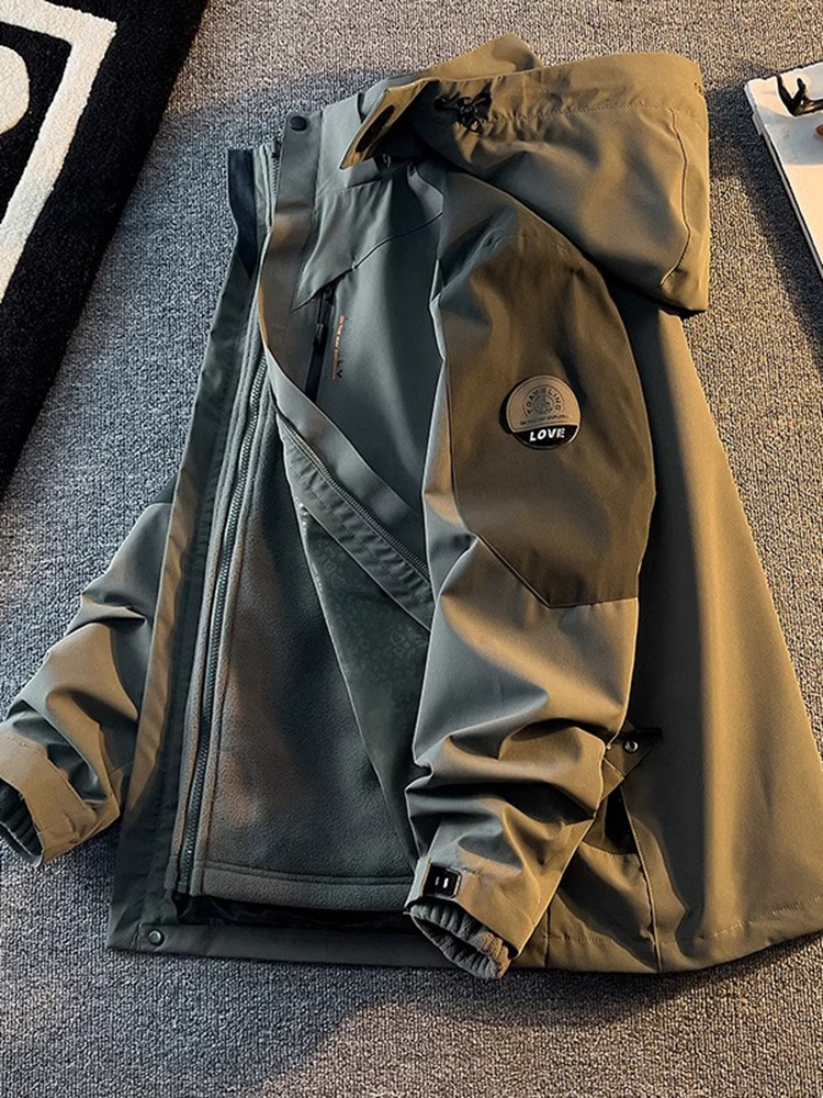 Free Shipping 2026 Men's 3-in-1 Detachable Winter Jacket, Fleece-Lined Thickened Windbreaker, American Style Waterproof Outdoor Coat
