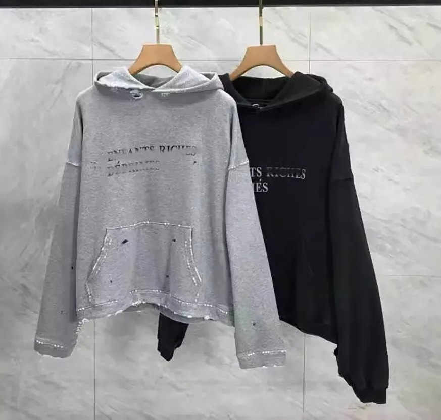 Designer Hoodie Men Sweatshirt hoodie Fashion Retro Print High Street Distressed Hole Sweatshirt Unisex Oversized Streetwear Hoodie Sizes S-XL