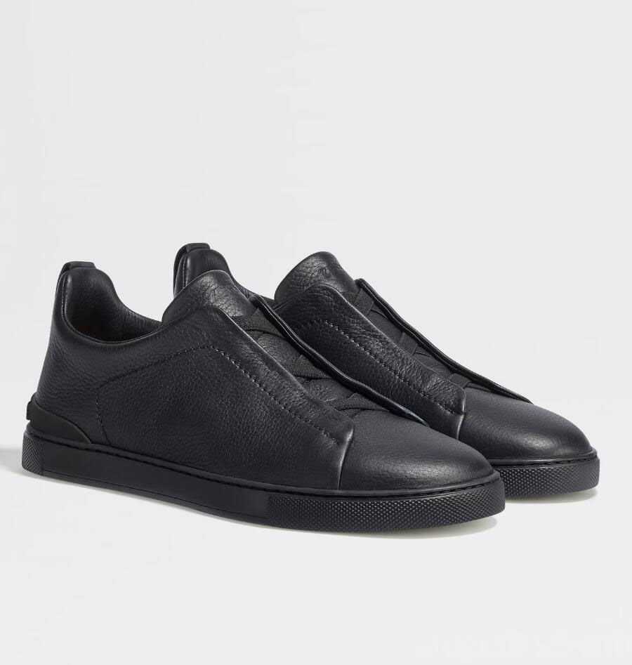 Elegant Brand Triple-crossed Elastic Sneakers Shoes Calf Leather Mens Suede Leather Party Wedding Low-top Casual Flats Comfort Sporty Walking EU38-46