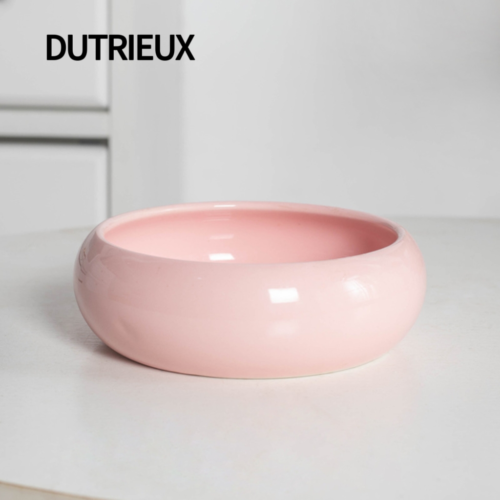KK190 High-legged cat bowl with neck support, made of ceramic, large capacity, wide mouth, and tip-over resistant.